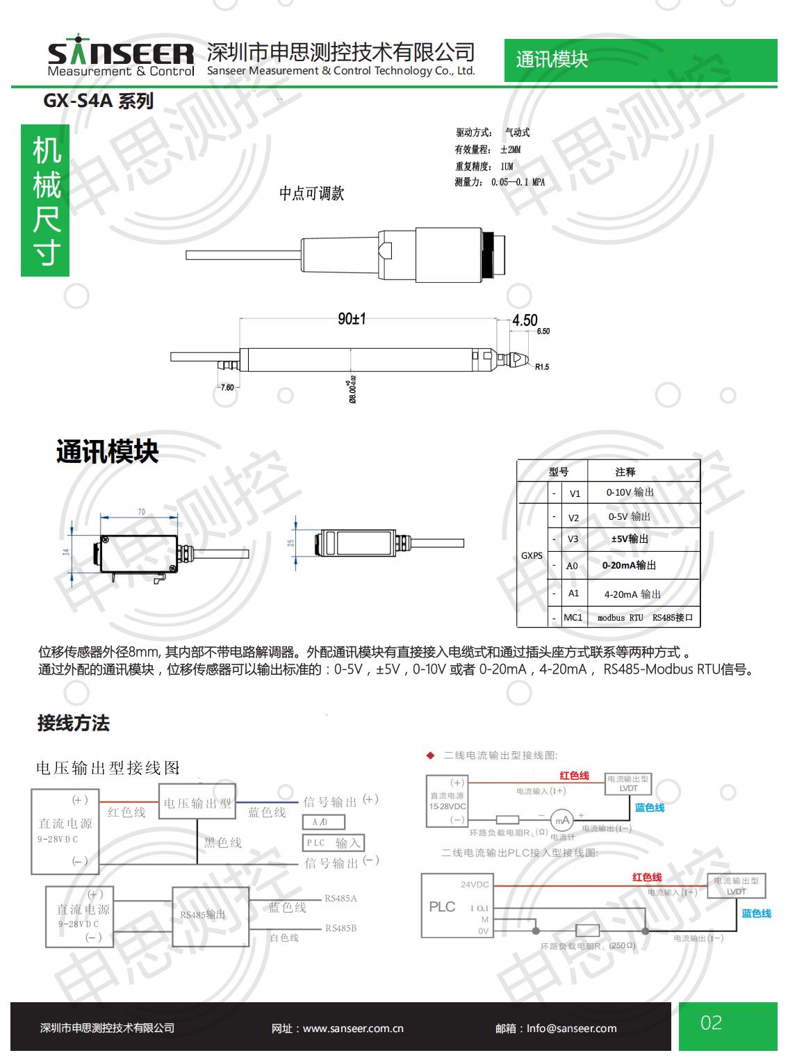 LVDT位移傳感器-接觸式位移傳感器